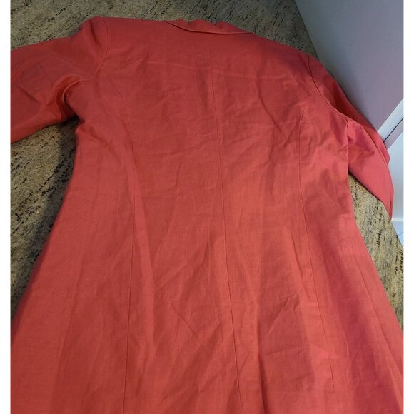 Linen Blend Blazer Women Sz 10 Lined blazer Pink 1 button Adolfo Studio - Picture 13 of 14